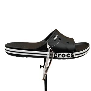 Crocs Bayaband Mens Slide Sandals Size 12 Black White Water Friendly Lightweight